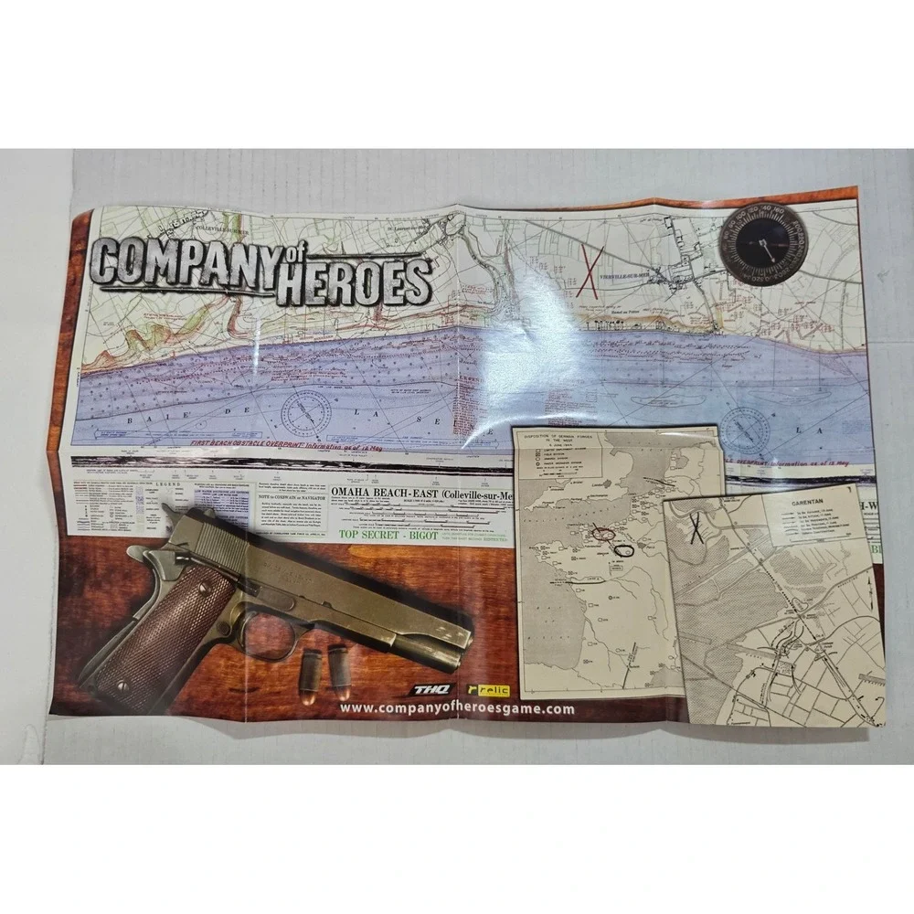 Vintage Company of Heroes PC Game Steelbook Collectors Edition 2006 Map Poster